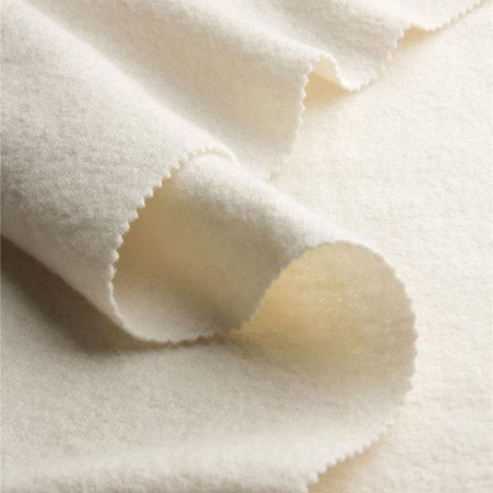 ORGANIC MERINO WOOLWALK ~ Porcelain ~ Milky White Merino Wool Walk - GOtS Certified _ 130 cm Wide _ 290 g_sqm